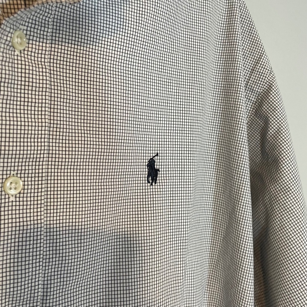 Ralph Lauren Blake Mens Long Sleeve Gingham Button Down Shirt Size L Black White - Picture 4 of 8